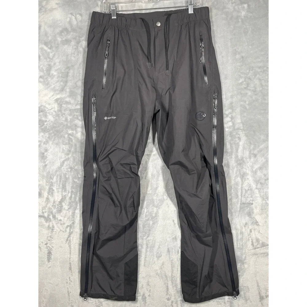 Mammut Gore-Tex Hardshell Pants Mens Large Gray Full Side Zip 1020-12251